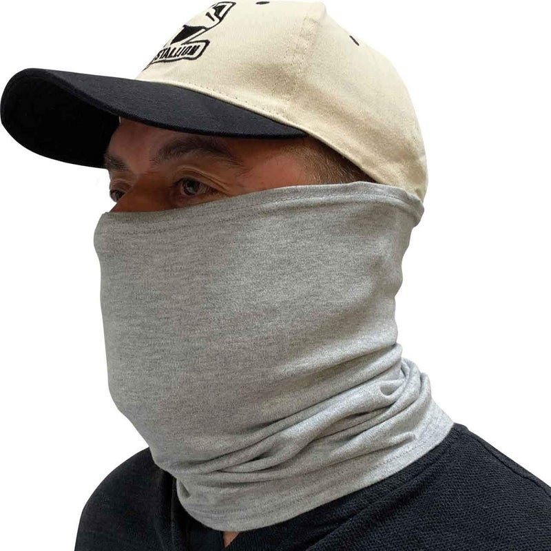 Black Stallion AH1565-GY Flame-Resistant Cotton Knit Neck Gaiter, Grey - Image 1